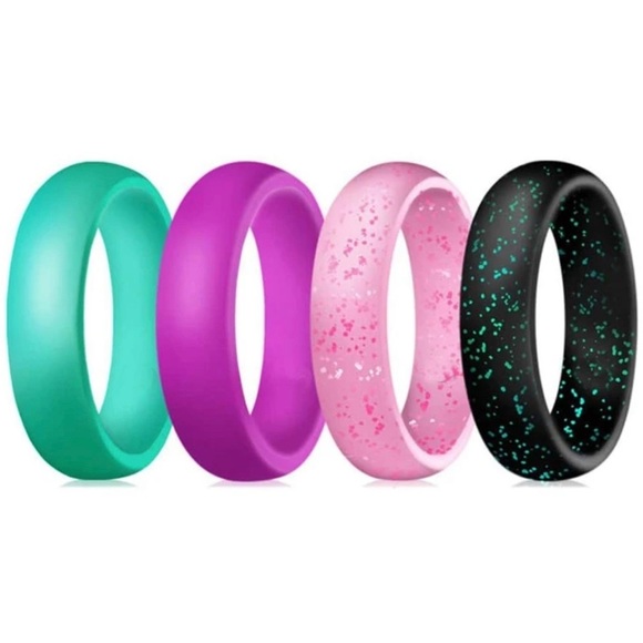 Jewelry - 💖5 items for $25 Sale!💖 4 pcs/set Colorful Silicon Rings